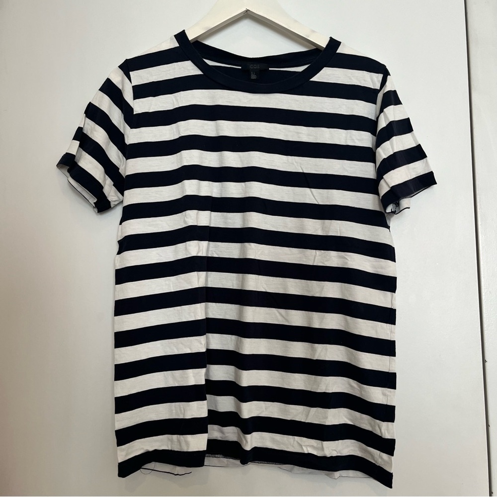 COS Navy & White strip tshirt